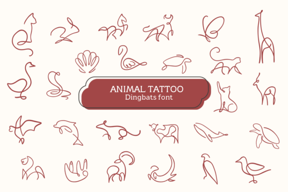Animal Tattoo: A Unique Dingbats Font for Creative Projects