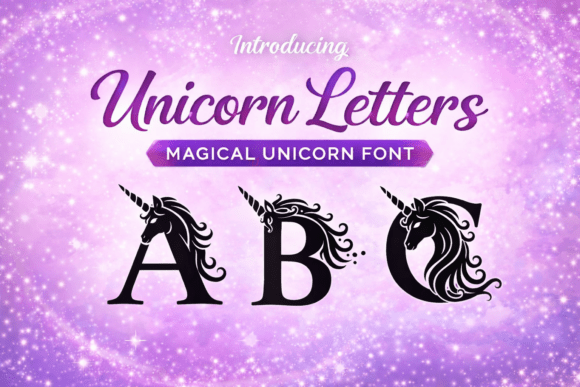 Unicorn Letters: A Magical Display Font for Whimsical Designs